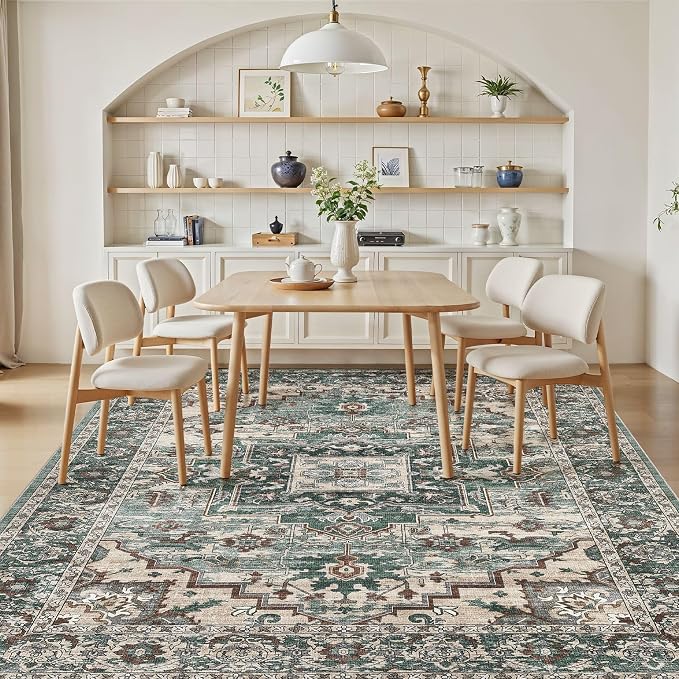 5x7 Area Rugs Living Room: Washable Vintage Rug Large Non-Slip Stain Resistant - Image 5