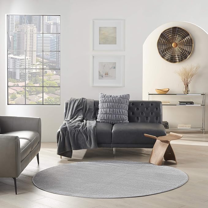 Nourison Home Nourison Essentials Silver Grey 6' x Round Area Rug - Image 3