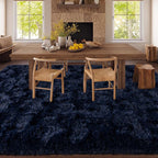 Navy Blue Rug for Living Room, 9x12 Large Fluffy Rugs for Bedroom, Soft Carpet - Image 5