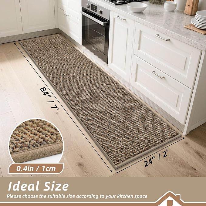 BEQHAUSE Kitchen Runner Rugs 24"x84", Non-Slip Kitchen Mats - Image 2
