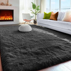 PAGISOFE Fluffy Shaggy Black Area Rug 8x10 Feet, Plush Rugs - Image 9