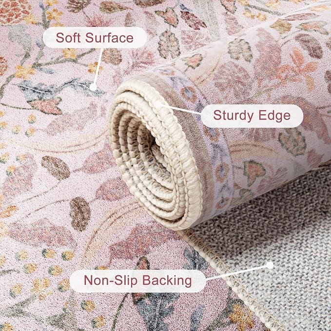 AMTOVO 2x6 Runner Rug for Hallway, Washable Non-Slip Long Kitchen Carpet - Image 5