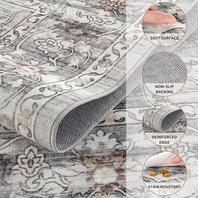 Washable 7x9 Area Rug for Living Room - Image 3