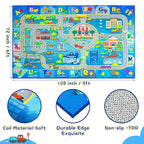 Chicrug 6x9 Car Road Area Rug for Kids Playroom Bedroom, Non Slip Low Pile - Image 2