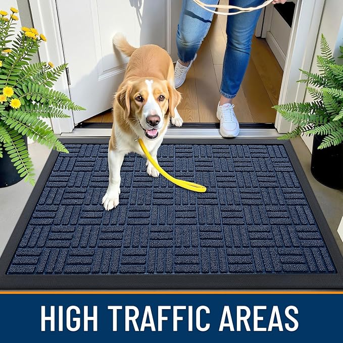 OLANLY Front Door Mat Outside Entrance 33x21, Heavy Duty Sturdy Natural Rubber - Image 6