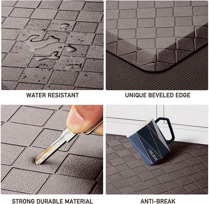 HappyTrends Kitchen Mat Cushioned Anti-Fatigue Kitchen Rug, Thick Waterproof - Image 3