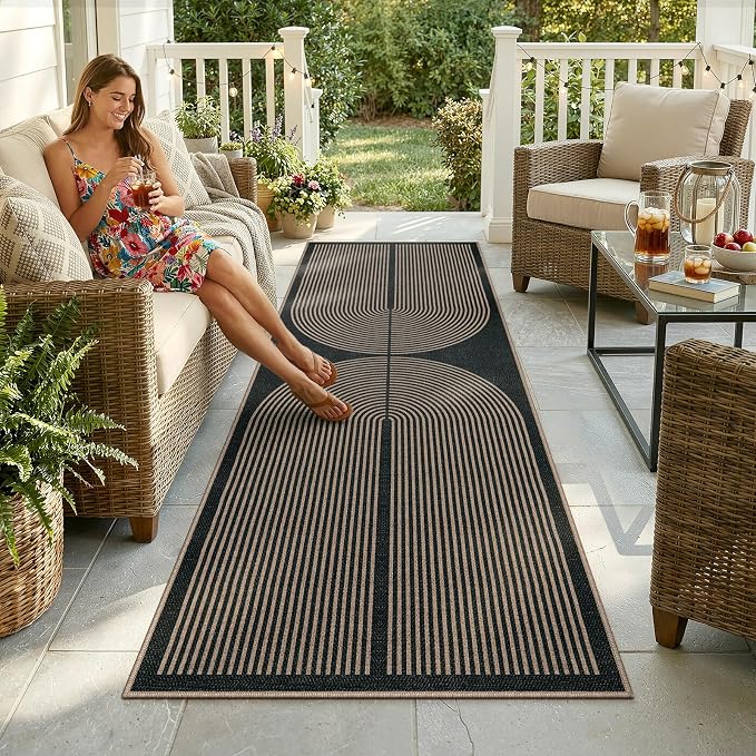 Lahome Enfys Modern Rainbow Kitchen Runner Rug, 2x8 Easy Jute Rug Runners - Image 3