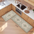 Boho Kitchen Mats for Floor 2 Piece Set Anti Fatigue Cushioned PVC Kitchen Rugs - Image 2