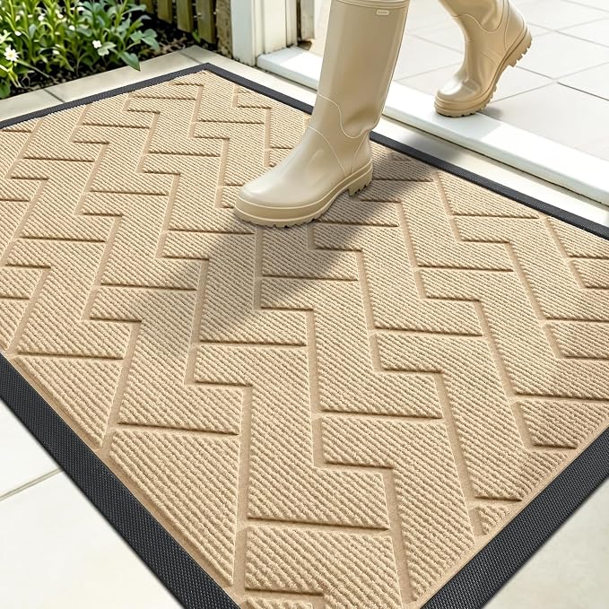 OLANLY Front Door Mat Indoor Outdoor Entrance, Waterproof All-Season, by OLANLY