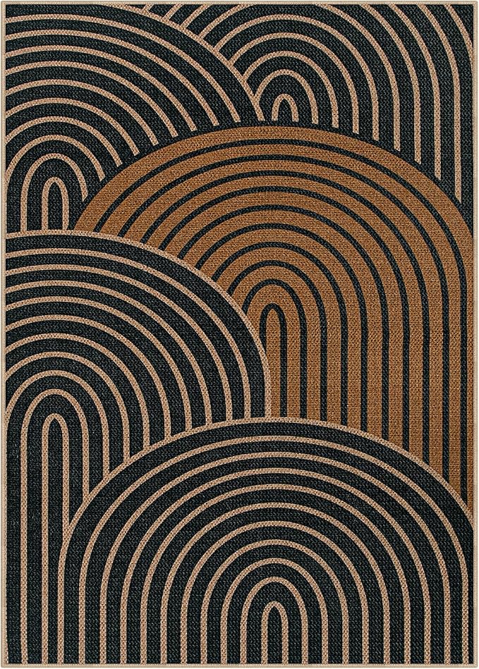 Lahome Enfys Modern Rainbow Easy Jute Carpet, Washable Rugs 5x7 - Image 9