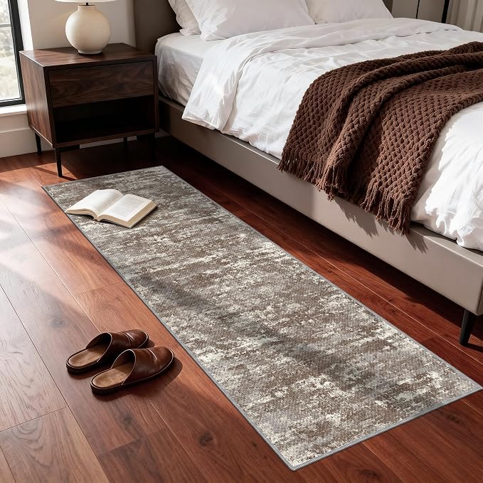 Abstract Washable Runner Rug 2x6, Woven Non-Shedding Thin Runners - Image 7