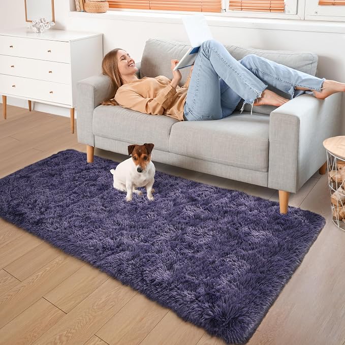 YJ.GWL Fluffy Runner Rugs for Bedroom Living Room Soft Shag Rug 2x6 Feet - Image 6