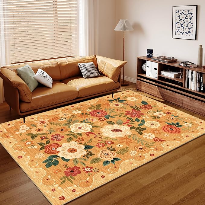 DUKINO 9x12 Area Rug, Floral Rugs - Image 8