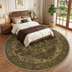 RELEANY Area Rugs Round 10ft Washable Non-Slip, Floral Vintage Distress - Image 2