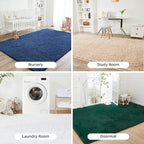 Litanika 8x10 Shag Area Rug for Living Room Bedroom, Dark Blue High Pile Ultra - Image 7