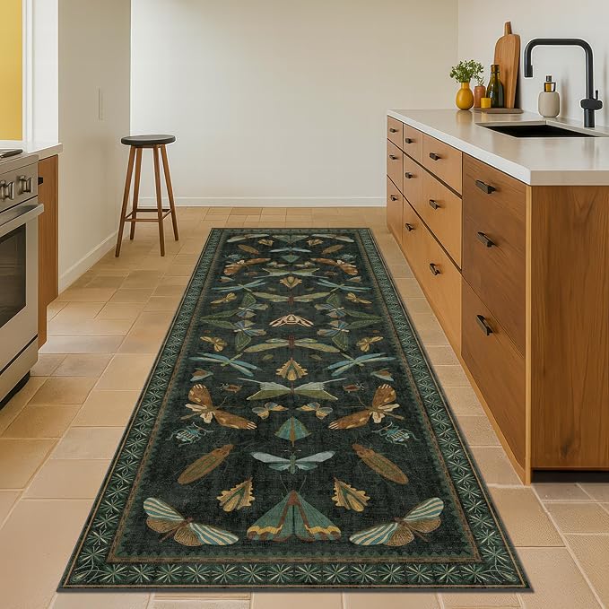 Dark Green 3x10 Extra Long Runner Rugs - Image 3