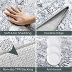 GRANNY SAYS Boho Kitchen Rug Sets of 3, Non Slip Washable Faux Wool Kitchen Mats - Image 3