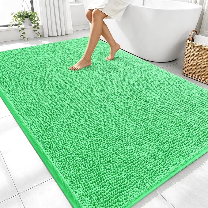 OLANLY Large Bathroom Rugs 70x46, Extra Soft Absorbent Chenille Bath Rugs by OLANLY