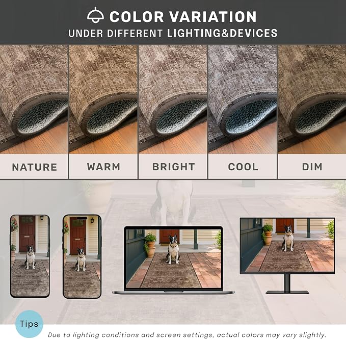 Hazo Haus Boho Taupe Brown 5x7 Living Room Rug - Image 8