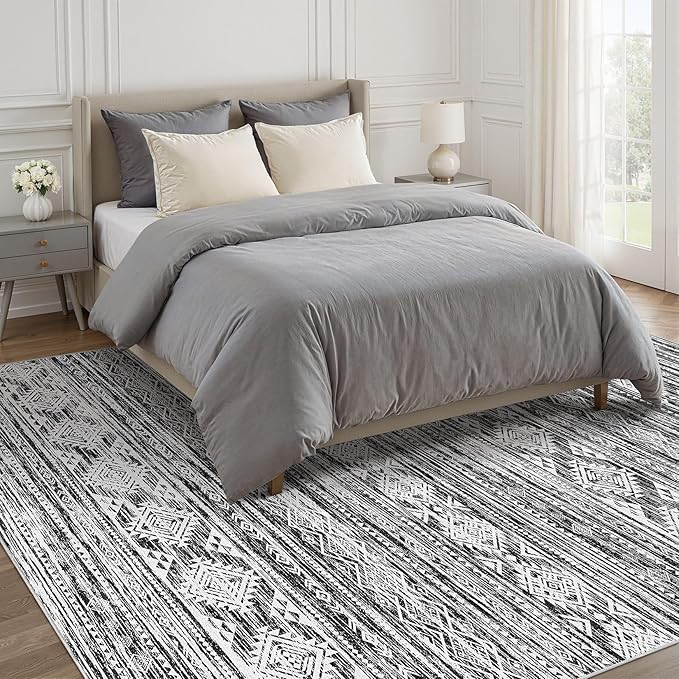 Nakagishi 8x10 Area Rugs Living Room: Washable Large Neutral Soft Rug Stain - Image 5