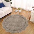 GarveeHome Scalloped Round Rugs 6Ft Washable Area Rug by GarveeHome