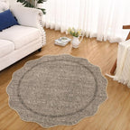 GarveeHome Scalloped Washable Round Rugs, Non-Slip Soft Round Rug 4ft Ultra-Thin - Image 6