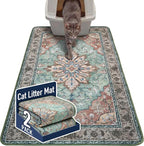 Hompet Cat Litter Mat 2 Pack, 36x60 Large Machine Washable Trapping Mats by Hompet