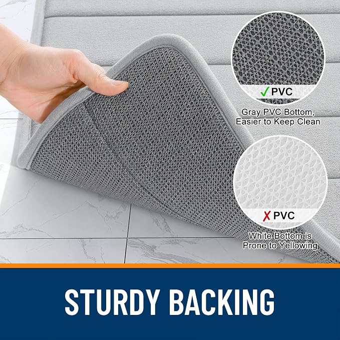 OLANLY Memory Foam Long Bathroom Rugs Runner 59x24, Super Soft Absorbent Bath - Image 7