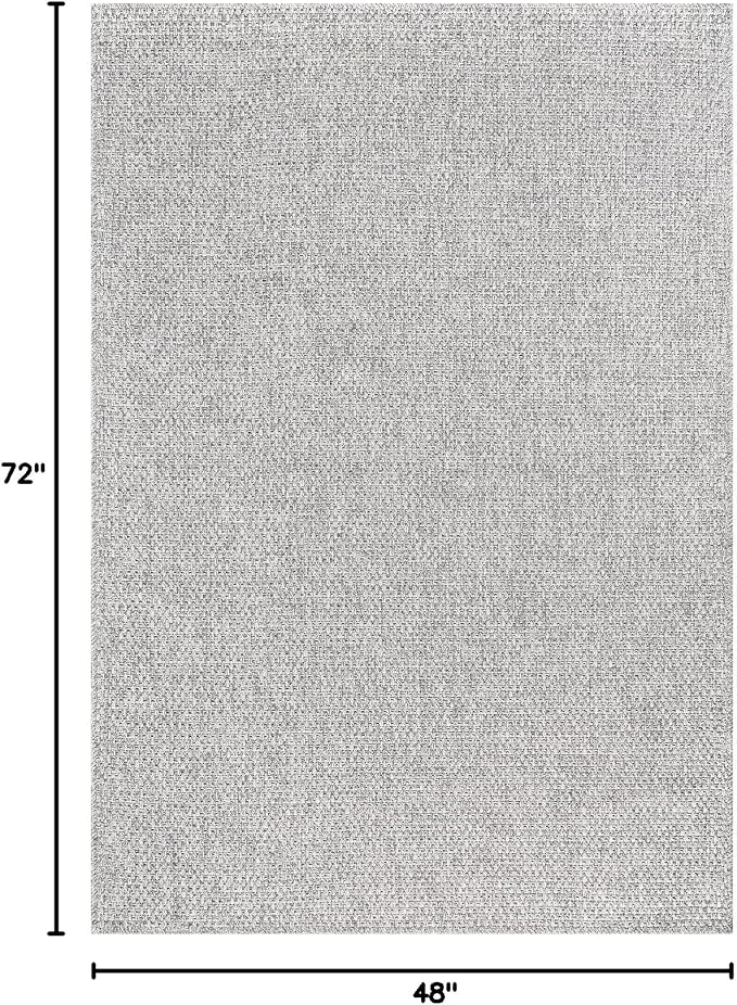 CAMILSON Easy Jute Rug 4x6, Indoor Outdoor Gray Color Farmhouse Area Rugs - Image 2