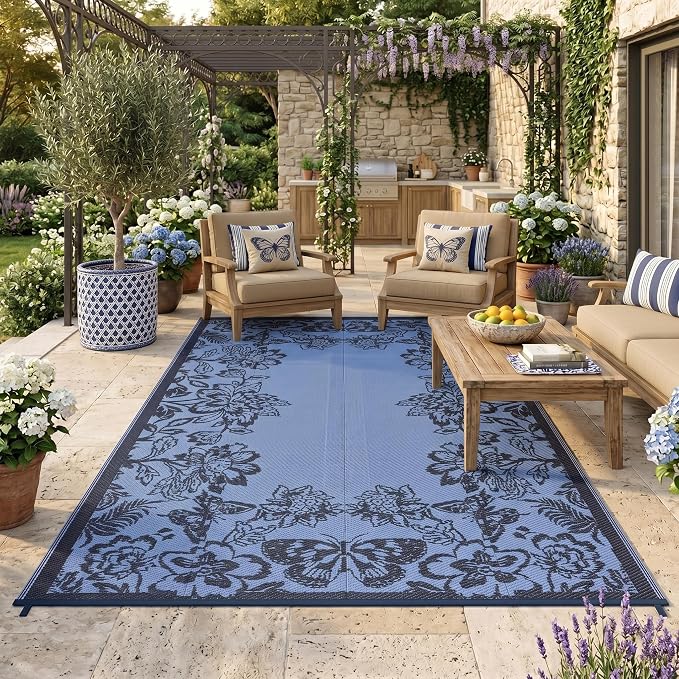 Garvee Outdoor Rugs 8’x10’ Waterproof Reversible Mats, Large Area Plastic Straw by Garvee
