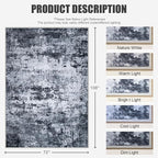 6x9 Area Rug Living Room Rug: Washable Modern Abstract Soft Thin Rug Indoor - Image 2