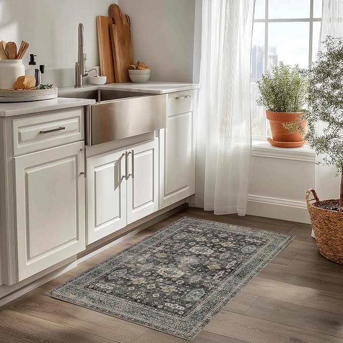 Ruaruarug Washable Area Rug 2x3, Non Slip, Stain & Fade Resistant, Pet & Kids - Image 6