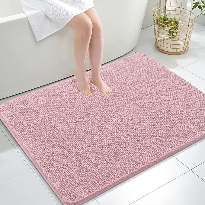 OLANLY Large Bathroom Rugs 40x32, Extra Soft Absorbent Chenille Bath Rugs by OLANLY