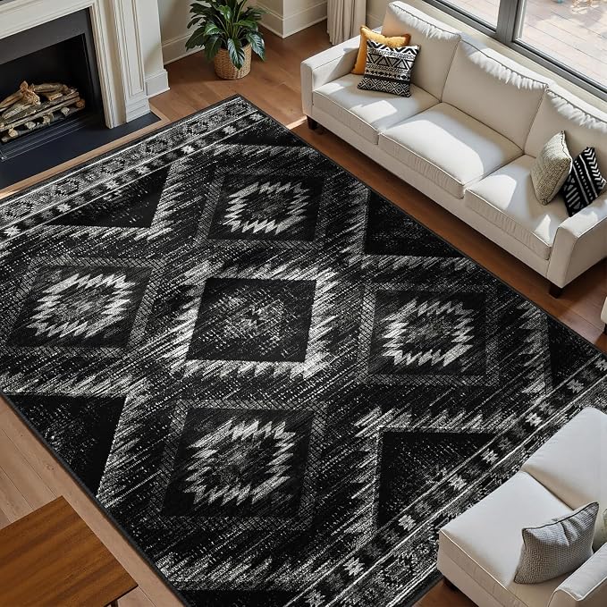 BESTSWEETIE Area Rug 10x12 Rug Machine Washable Non-Slip Low Pile Print Pattern by BESTSWEETIE