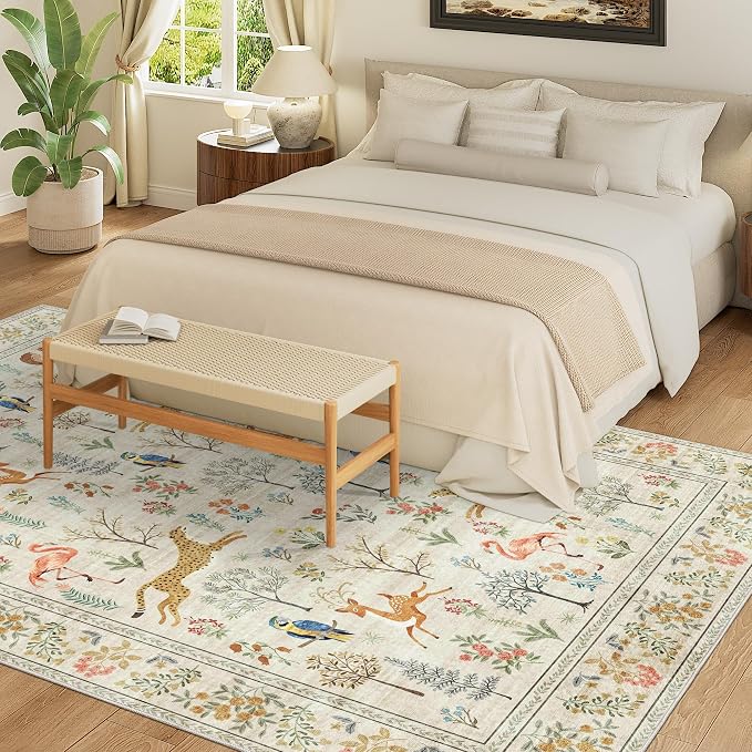 DUKINO 6x9 Rug, Washable Animal Living Room Rug - Image 4