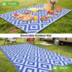 Smiry Waterproof Outdoor Rug 10X14 ft, Reversible Plastic Straw Patio Camping - Image 6