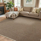 Faux Jute Area Rug 5'x7', Washable & Non-Slip, Taupe | 0.27" Low Pile Easy Jute by Unknown