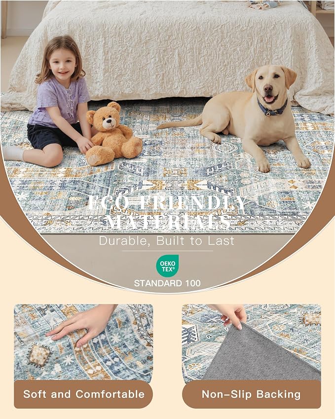 Madane Runner Rug 2x8, Washable Hallway Runner Rugs, Non-Slip Low-Pile Soft - Image 5