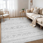 Nakagishi 8x10 Area Rug Living Room: Washable Boho Large Neutral Soft Farmhouse - Image 2