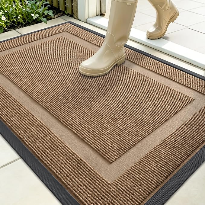 OLANLY Front Door Mat Indoor Outdoor Entrance, Waterproof All-Season, by OLANLY
