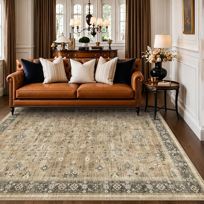 Traditional Washable 6x8 Area Rug by HazoHaus