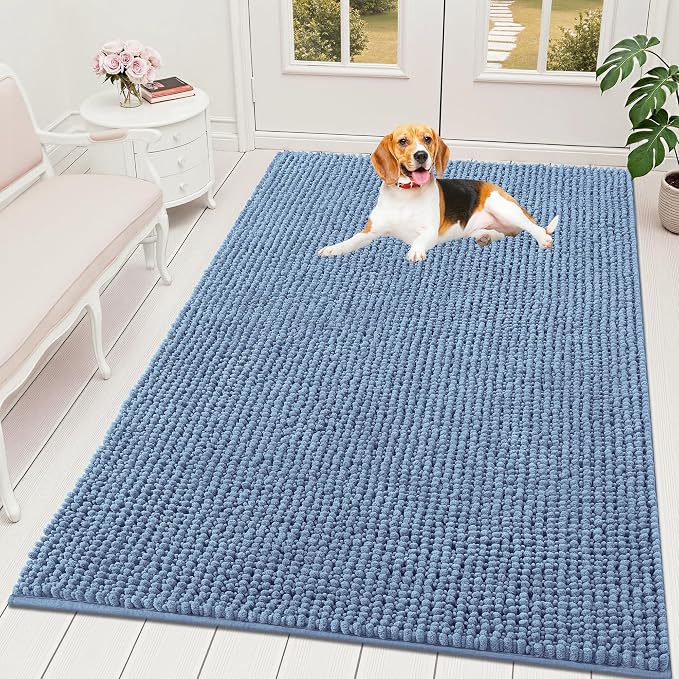 OLANLY Dog Door Mat for Muddy Paws 70x46, Ultra Absorbent Chenille Mud Doormat by OLANLY