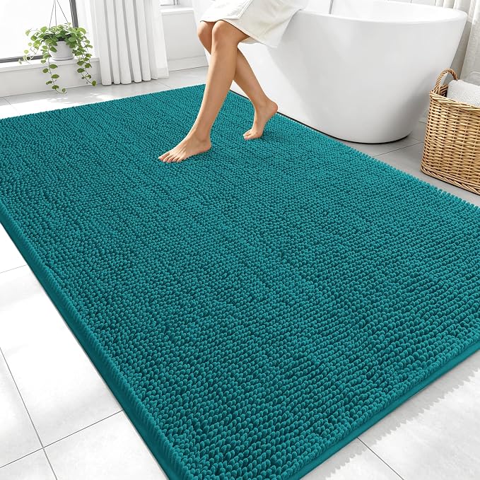 OLANLY Large Bathroom Rugs 70x46, Extra Soft Absorbent Chenille Bath Rugs by OLANLY