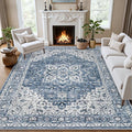 Area Rugs 9x12 Living Room Rug: Washable Rug Soft Vintage Boho Medallion Carpet by EXPEDIX