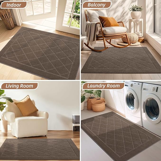BEQHAUSE Dirt Trapper Door Mat 32" x 48", Doormat Non-Slip Entryway Rugs - Image 8
