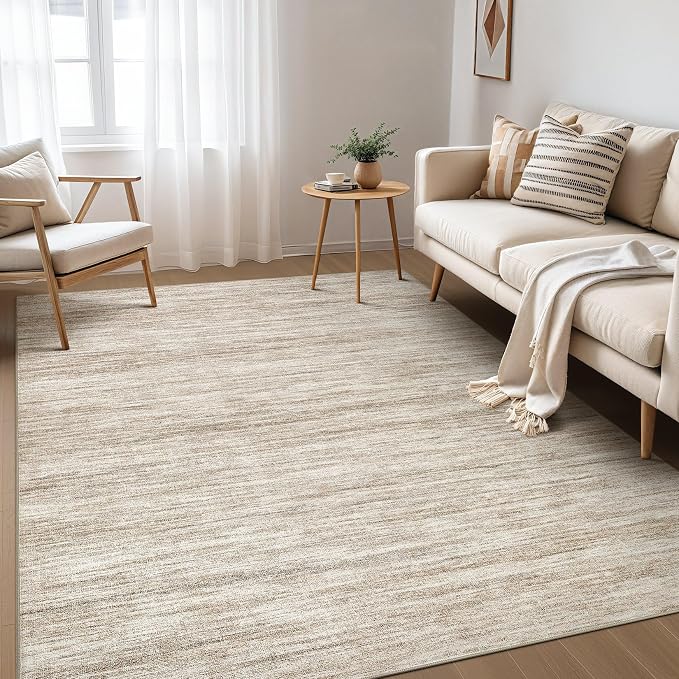Nakagishi 6X9 Area Rugs Living Room: Washable Large Vintage Rug Neutral by NakagishiAreaRug