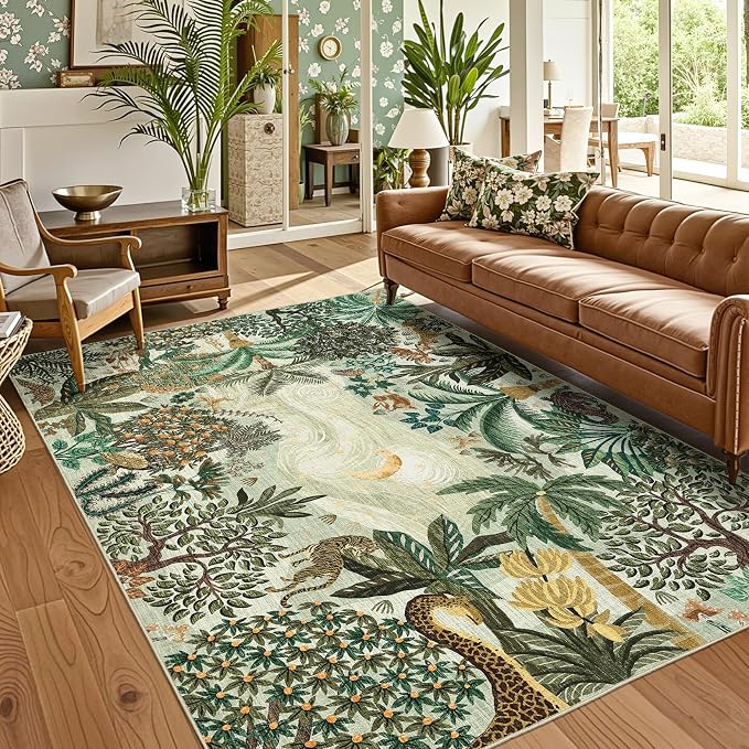 GarveeHome 5x7 Jungle Area Rug Washable Rugs - Image 3