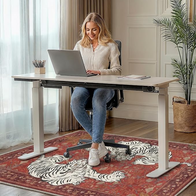 36"x60" Office Chair Mat for Hardwood Tile Floor, Under Desk Carpet Protector - Image 2