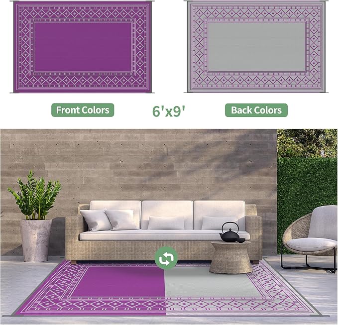 GENIMO Outdoor Rug Waterproof 6'x9' - Image 5