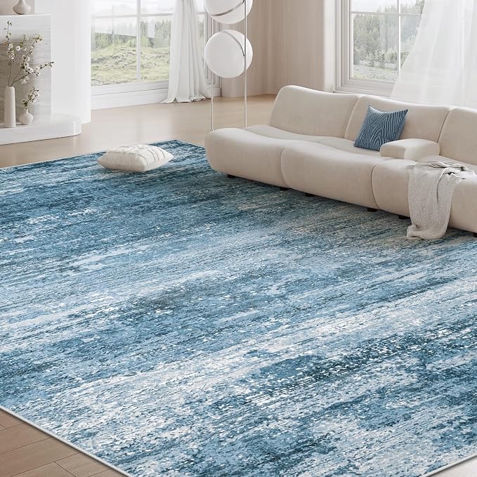 Washable Rug 8x10 Area Rugs for Living Room: Large Neutral Soft Rug Abstract - Image 6